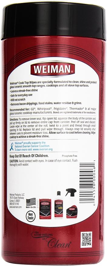 Weiman Cooktop Quick Wipes, 30 ct