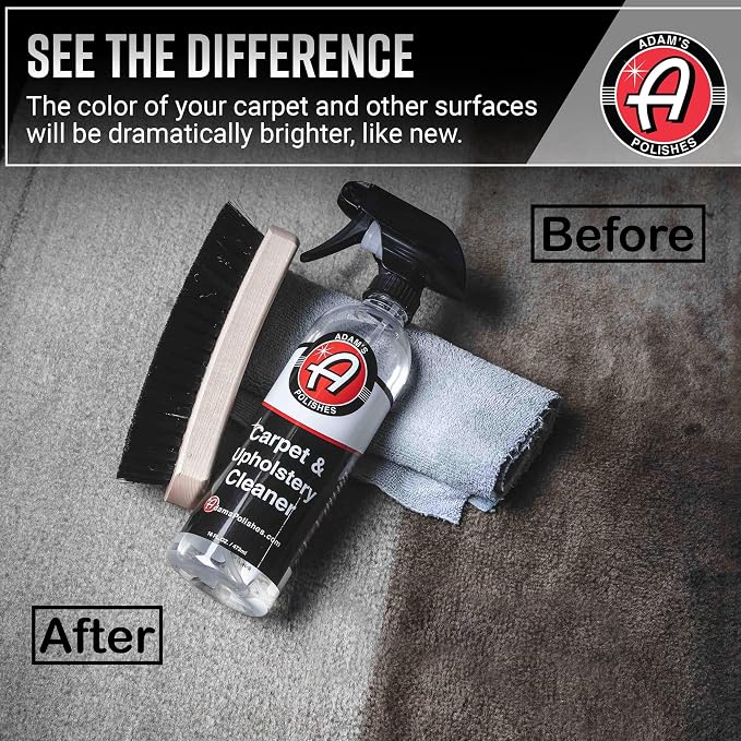 Adam's Polishes Carpet & Upholstery Cleaner - Powerful Carpet Cleaner For Auto Detailing | Cloth, Upholstery & Fabric Car Interior Cleaning Solution | Stain Remover Spray For Car Seat, Floor Mats
