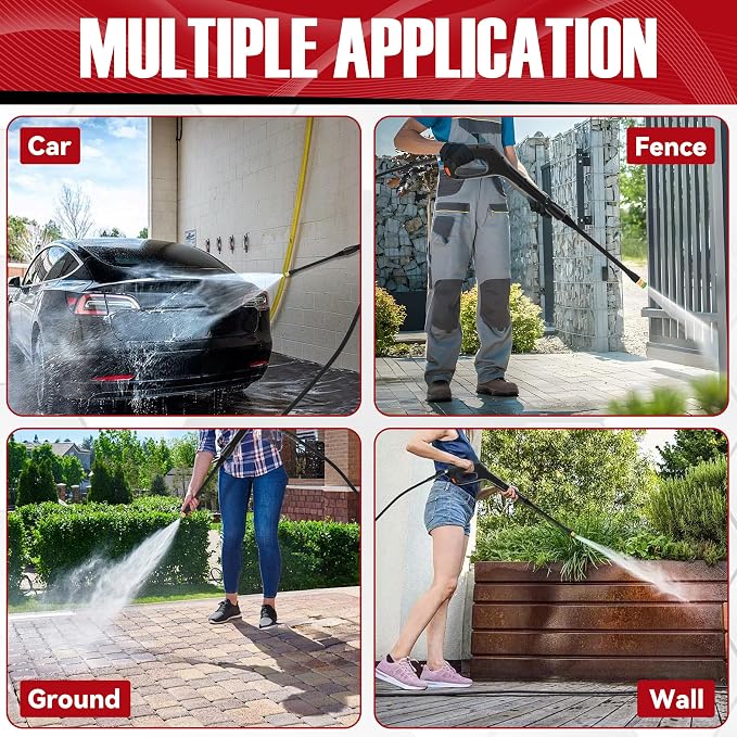 JOEJET Pressure Washer Spray Gun and Hose 32FT, Extension Wand with Nozzles | Compatible with Some Portland Husky Black Decker Ford Pulsar ShopForce Taskforce Powerwasher Power Washer