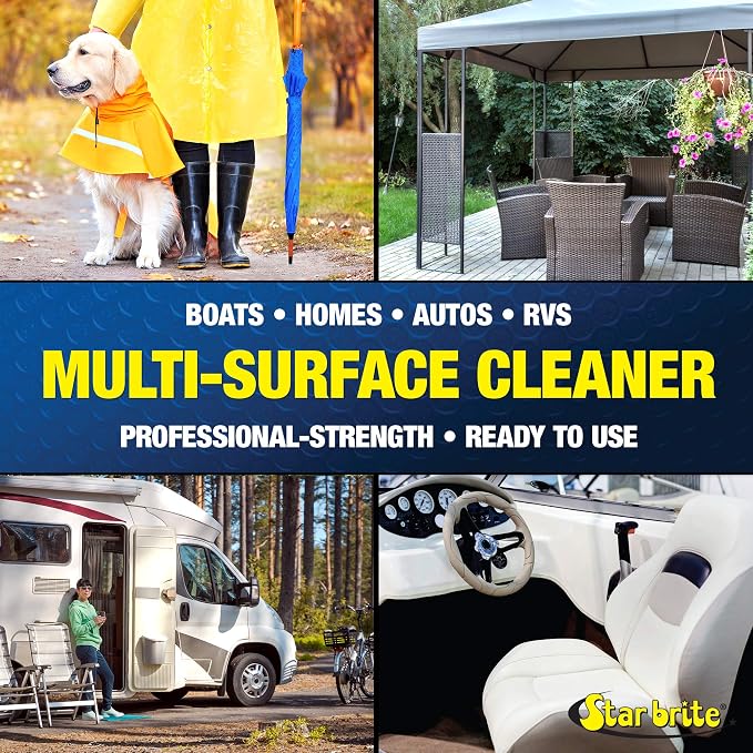STAR BRITE Ultimate Vinyl Clean Multi-Surface Cleaner | Spray for auto, RV and boat upholstery, cleans rubber, leather, plastic, interior and exterior trim, wipe or rinse clean