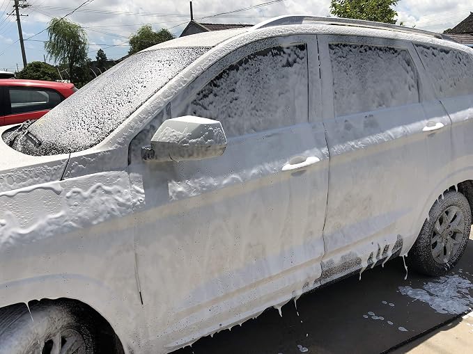 M MINGLE Foam Cannon, Compatible with Sun Joe SPX Series, 5 Nozzle Tips | 1L Adjustable Thick Foam Bottle, with 1/4’’ QC Connector, Cleans Cars, Motorcycles, Driveways and Windows, 3000 PSI