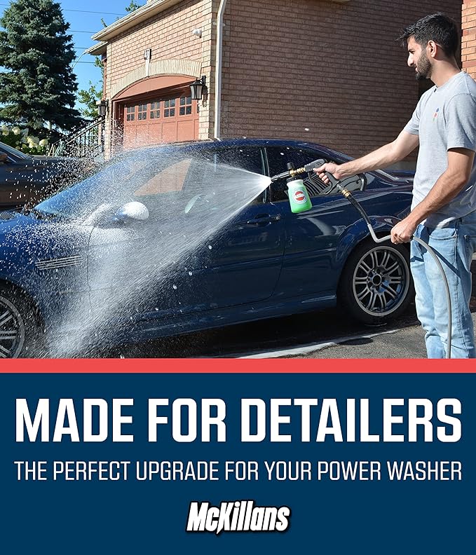 McKillans® Short Pressure Washer Gun with Replacement M22 Inlet - High Pressure Water Handle with 1/4” Quick Connector Coupler - Power Washer Gun Compatible with Foam Cannon - Car Wash Foam Gun