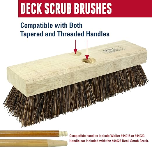 Weiler 44027 12" Deck Scrub Brush, Palmyra Fill (Pack of 12)