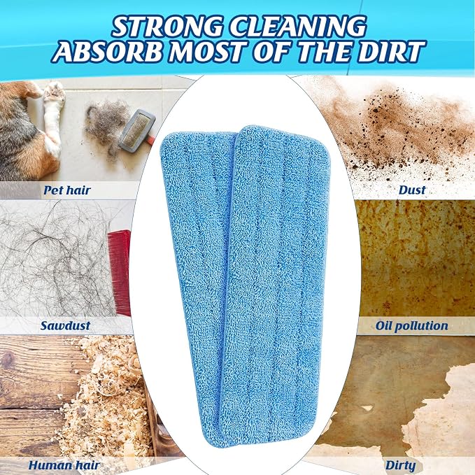 80 Pack Microfiber Mop Pads Machine Washable Cleaning Flat Mop Head Replacement Reusable Household Pads for Hardwood and Hard Surface Floor Cleaning and Scrubbing