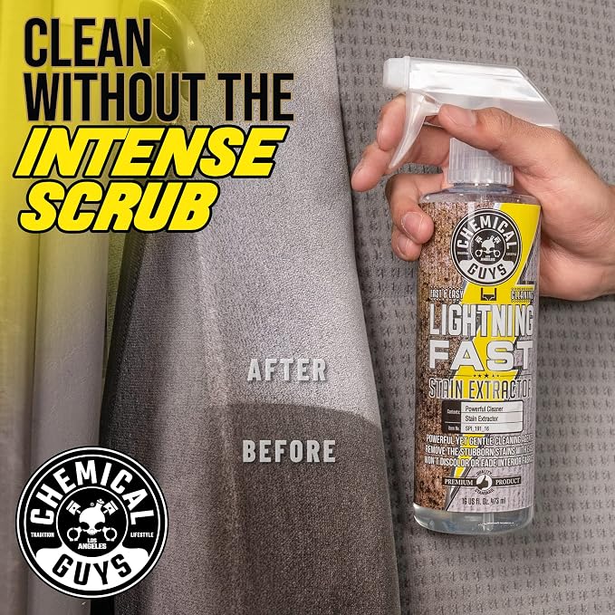 Chemical Guys, Lightning Fast Carpet & Upholstery Stain Extractor, 1 Gallon | Tackles coffee, soda, wine and pet messes on carpet, seats and mats, just spray, agitate and blot for a clean look
