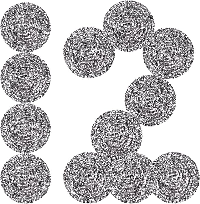 Stainless Steel Scrubber Scrubbing Scouring Pad Sponges Clean Pot Pan and Steel Wool for Kitchen Bathroom