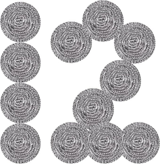 Stainless Steel Scrubber Scrubbing Scouring Pad Sponges Clean Pot Pan and Steel Wool for Kitchen Bathroom