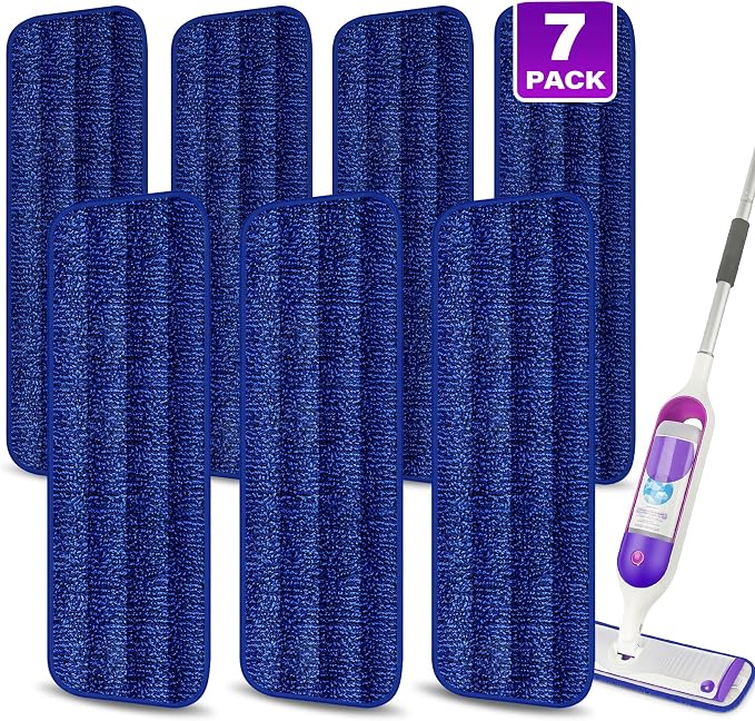 7 Pack Washable Microfiber Mop Pads for Swiffer PowerMop: Wet Mop Refills | Power Mop Refills Multi-purpose, Floor Mop Dust Mop Pads Reusable Replacement, for 13''-15'' Spray Mops Multi-surface Floors