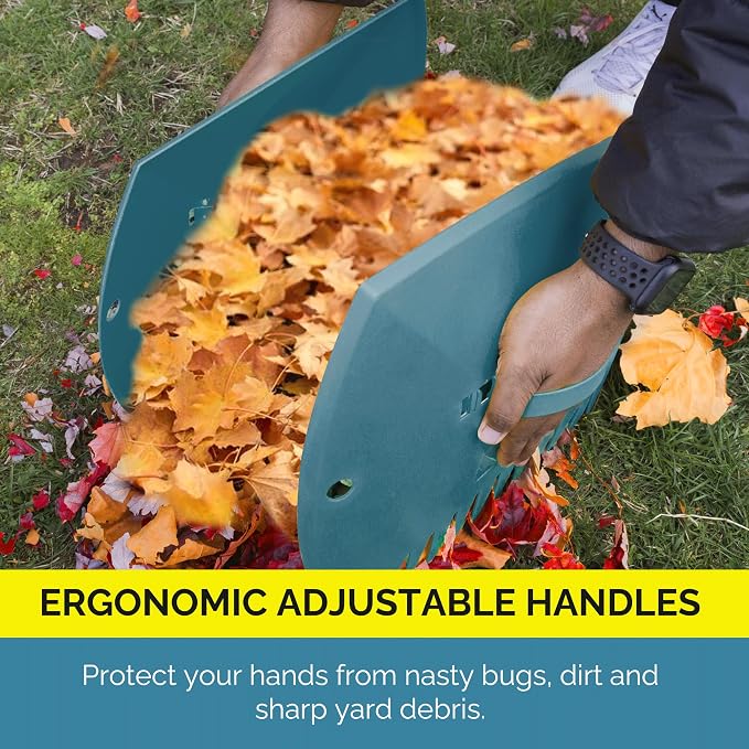 GardenHOME Leaf Scoops Hand Rakes, Large Leaf Grabbers for Yard Work and Garden Use, Clear and Collect Garden Rake, Leaf Scooper and Claws for Leaves, Lawn Debris, and Trash Cleanup