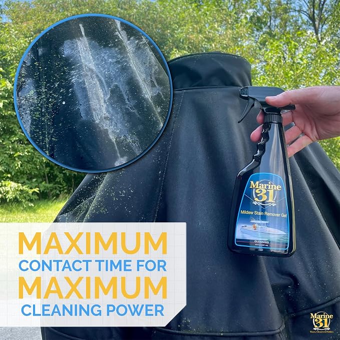 Marine 31 Mildew Stain Remover & Cleaner Gel Combo - Marine & Boat, Home & Patio, Bathroom & Shower Cleaner (20oz. Spray Bottle & 128oz. Gallon Bundle)