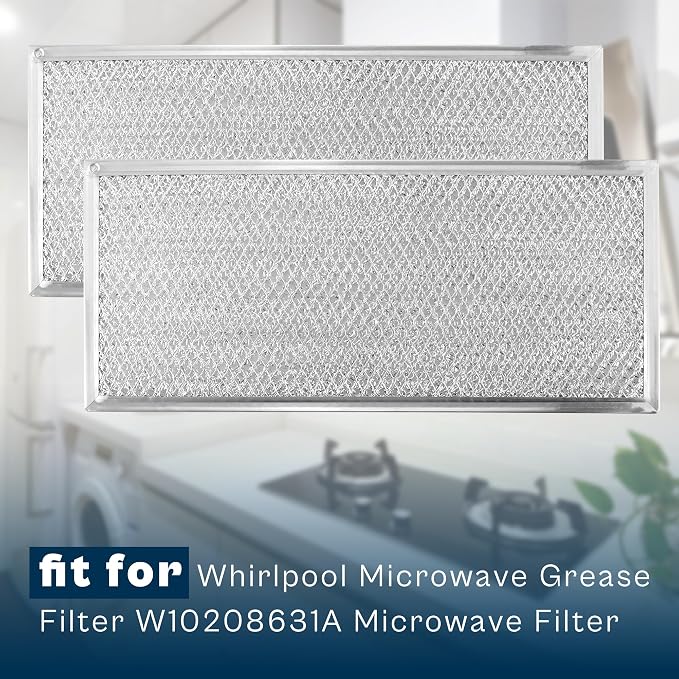 Microwave Grease Filter 13x6 fit for Maytag-Whirlpool-Kitchen Aid Microwave Filter Replacement Kitchen Hood Vent Filter 6x13 fit for Amana Microwave Filter Replacement W10208631A 2 Pack prime&swift | Microwave Filter Replacement Kitchen Hood Vent Filte...
