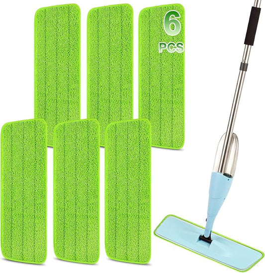 16.5 Inch Reusable Mop Pads Microfiber Spray Mop Replacement Heads for Wet/Dry Mops Compatible with Bona Floor Care System (6 Pack)