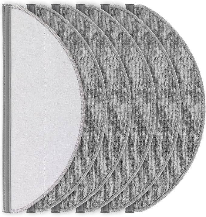 6 Pack Reusable Mop Pads for Roborock Q10 X5 / Q10 X5+ Robot Vacuum | Microfiber Washable Mop Cloth | Replacement Parts | Accessories Kit