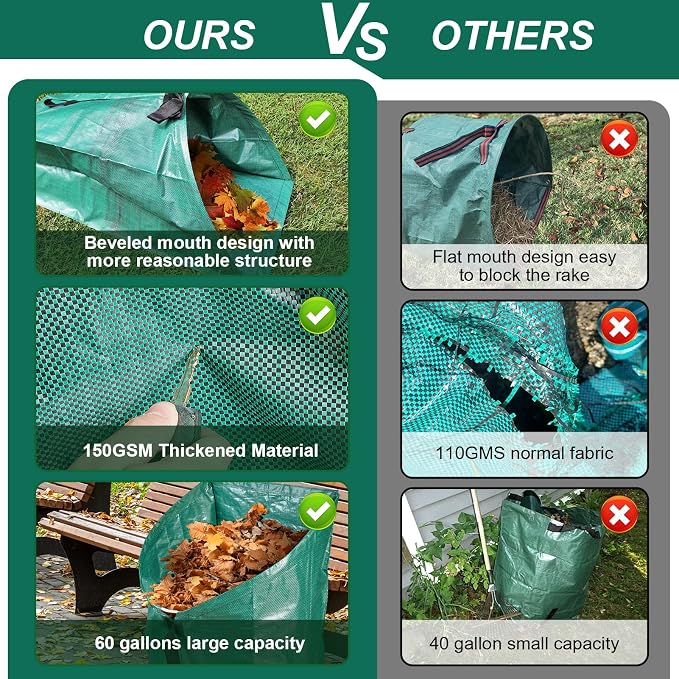60Gallon Leaf Collector and Adjustable Metal Rake Set,Detachable 18 Tines Leaf Rake with Dustpan-Type Leaf Bag,Leaves Pick up Tool Set,Lawn and Leaf Collector Tool Kit for Lawn Yard Leaves,Shrub,Grass