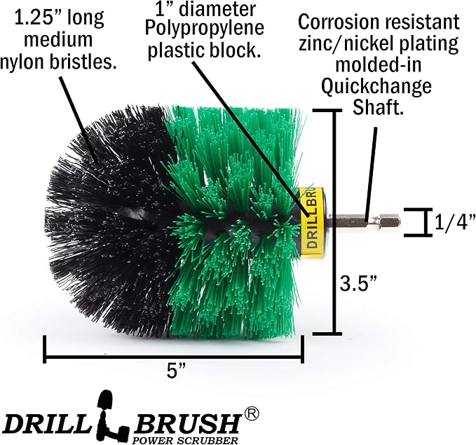 Drillbrush Kitchen Cleaning Supplies - Oven Door Cleaner - Sink Scrub Brush | Household Cleaners for Drill - Home Kitchen Scrubbing - Stove Cleaning Tool - Pots and Pans Scrubber - Frying Pan Scrubber