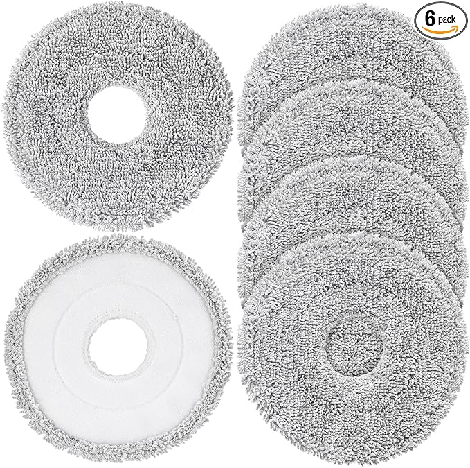 6-Pack Mop Pads for Compatible with Dreame L10S Ultra|X40 Ultra|L40 Ultra | X50 Ultra|L50 Ultra|L10S Pro Ultra Heat|L10S Ultra Gen2|X30 Ultra|L40S Ultra Robot Vacuum, Microfiber Replacement Pads
