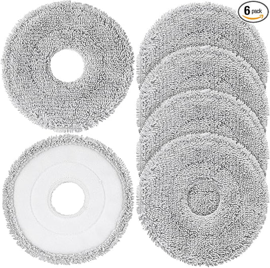 6-Pack Mop Pads for Compatible with Dreame L10S Ultra|X40 Ultra|L40 Ultra | X50 Ultra|L50 Ultra|L10S Pro Ultra Heat|L10S Ultra Gen2|X30 Ultra|L40S Ultra Robot Vacuum, Microfiber Replacement Pads