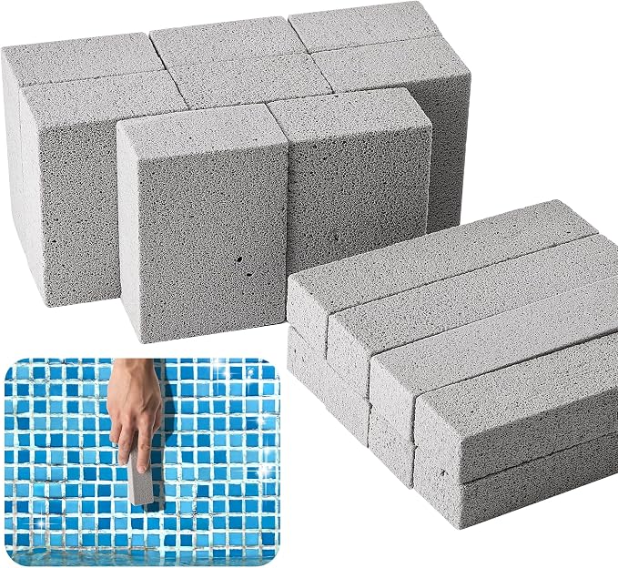 16 Pcs Pools Pumice Stone, 2 Size Pool Cleaning Pumice Block, Pools Tile Cleaner Stone for Swimming Pool Spa Kitchen Bathroom Stain and Rust Removing