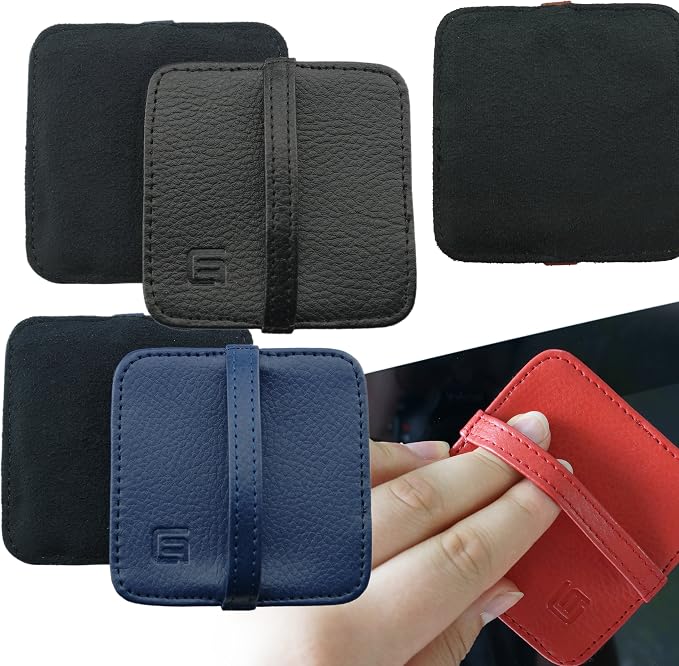 Eco-Fused Microfiber Cleaning Cloth Pad - 6 Pack of 3 x 3 inches Pads - Ideal for Cleaning Smart Phones, Tablets, Laptops, Computers, TV Screens (Blue, Black, Red - 6 Pack)