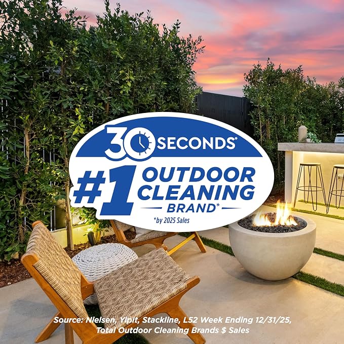 30 SECONDS Mold and Mildew Stain Remover | Ready to Use | Battery Powered Spray Wand | 1.3 Gallon