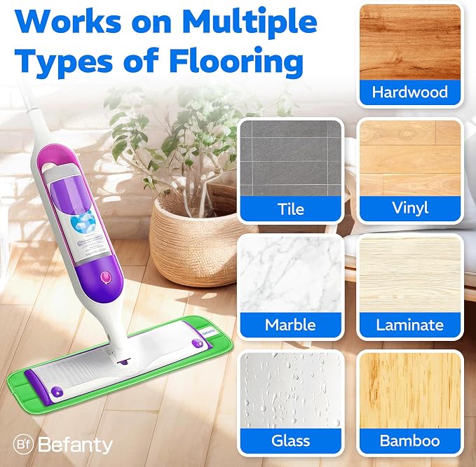 3 Pack 18 inch Reusable Microfiber Mop Pads, Compatible with Swiffer PowerMop and Bona Mop, Machine Washable Cloths, Scraper Included, for All Floor Cleaning, Wet Dry - 16"- 18"