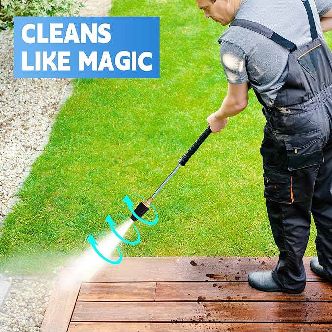 Yupjlia Turbo Nozzle Pressure Washer Tips, 4000 PSI Max, 360° Rotating | Upgrade Pressure Washer Nozzle, 1/4 Quick Connect, Cleaning Patio Driveway Brick Concrete Vinyl Surface, 4.0 GPM 4.0 Orifice