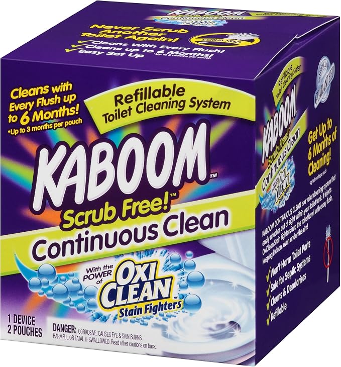 Kaboom Scrub Free! Toilet Bowl Cleaner System with 2 Refills