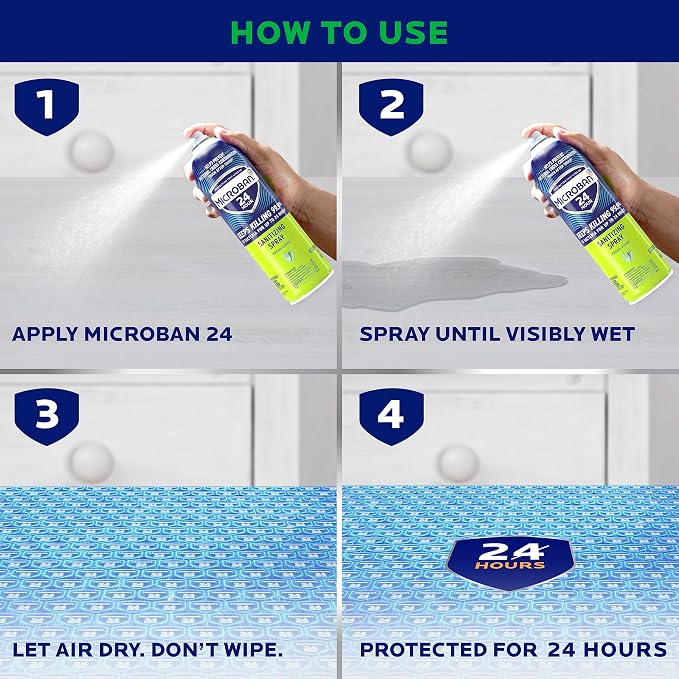 Microban 24 Hour Disinfectant Sanitizing Spray, Fresh Scent, 15oz