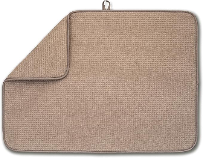 Bellemain XL Dish Mat 24" x 17" ( LARGEST MAT ) Microfiber Dish Drying Mat , Super absorbent ( Mocha )