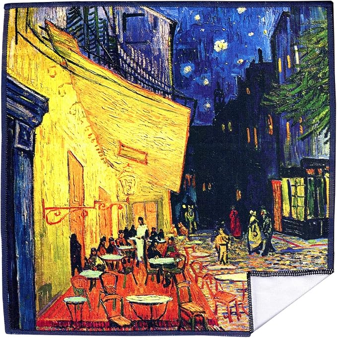 Large [6 Pack] Classic Art (Gogh Café Terrace at Night) - Ultra Premium Quality Microfiber Cleaning Cloths (Best for Camera Lens, Glasses, Screens, and All Lens.), Microfiber Cloth