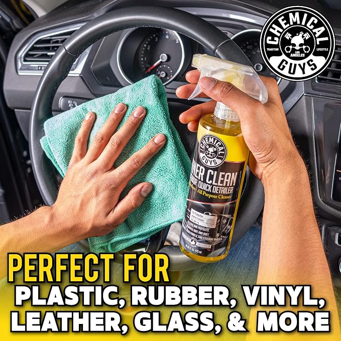 Chemical Guys SPI_663 InnerClean Interior Quick Detailer and Protectant, 1 Gal | Spray-and-wipe detailer cleans and refreshes dashboards, door panels, seats and trim, leaving a non-greasy finish