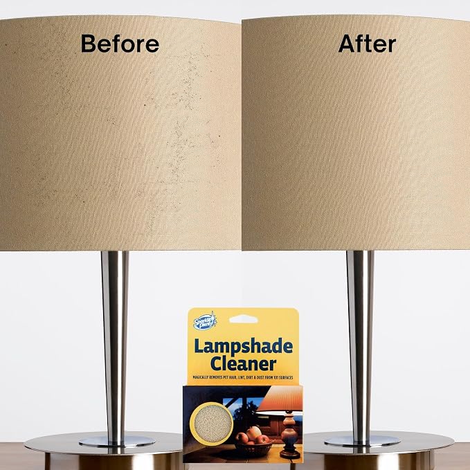 Sparkle Plenty Dry Magic Lampshade Cleaner Sponge, Lamp Shade Duster, 3Pack | Effortless No Liquid Dust Removal for Fabric Shades, Window Blinds, Upholstery, Ceiling Fans, Chemical Free Block Lifts Grime