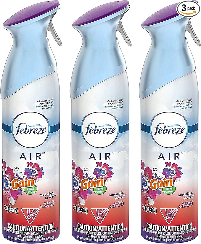 Febreze Air Freshener Spray - Gain Moonlight Breeze - Net Wt. 8.8 OZ (250 g) Per Bottle - Pack of 3 Bottles