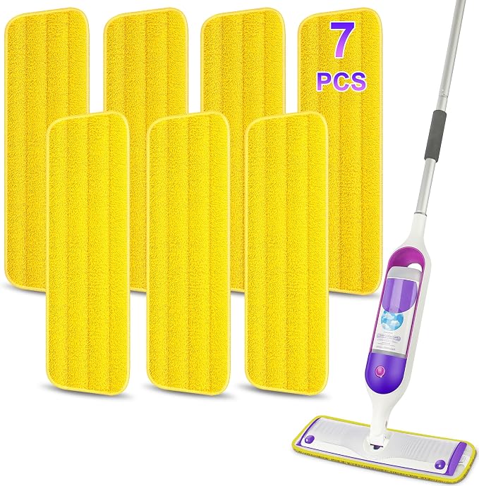 7 Pack Washable Mop Pads for Swiffer PowerMop: Microfiber Wet Mops Refills | Power Mop Pads Reusable Multi-purpose, Hardwood Floor Mop Pads Replacement, for 13''-15'' Spray Mops Multi-surface Floors