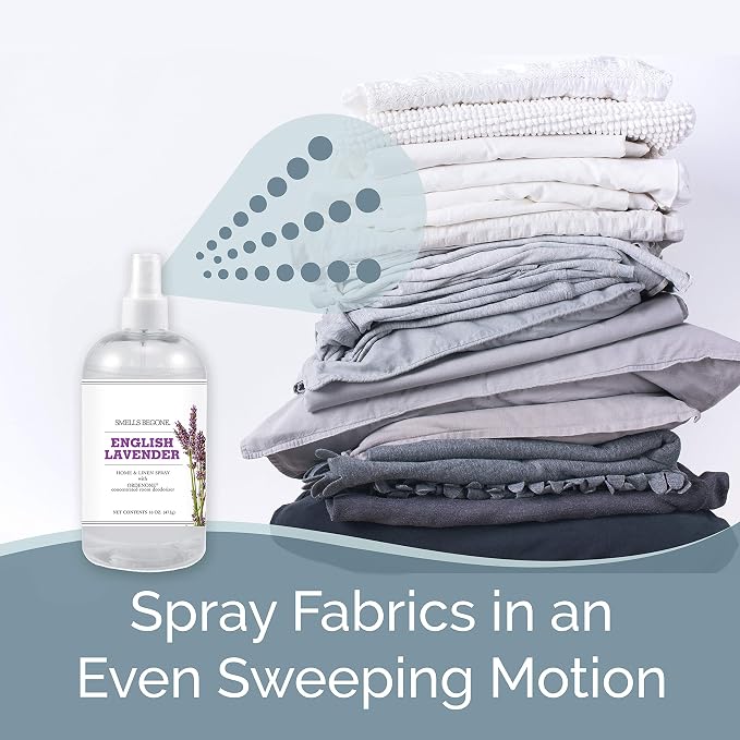 SMELLS BEGONE Air Freshener Home & Linen Spray - 16 oz, Pack of 2 - Odor Eliminator - Made with Essential Oils (Lavender)