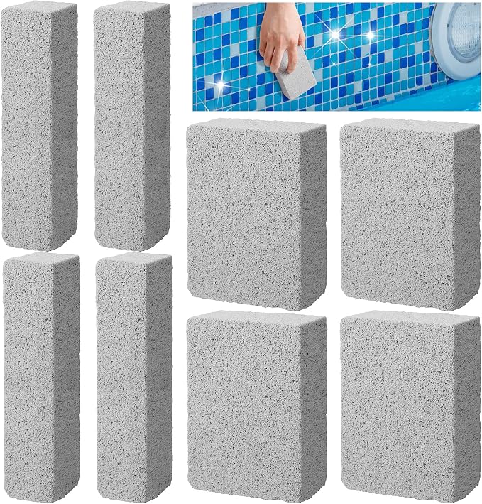 8 Pcs Pools Pumice Stone - Pool Cleaning Block Swimming Pumice Pool Tile Stone for Pools & Spa Tile, Grout & Concrete Cleaning (8Pcs)
