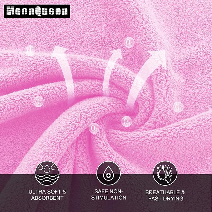 MOONQUEEN Ultra Soft Premium Washcloths Set - 12 x 12 inches - 24 Pack - Quick Drying - Highly Absorbent Coral Velvet Bathroom Wash Clothes - Use as Bath, Spa, Facial, Fingertip Towel (Frozen Berry)