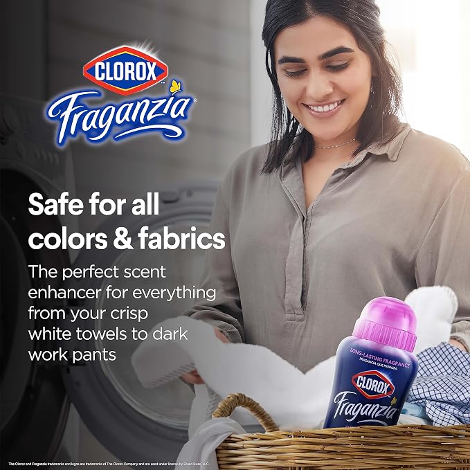 Clorox Fraganzia Laundry Scent Booster Crystals In-Wash Fragrance Beads Fresh-Smelling Clothes and Linens Safe All Fabrics and Colors Easy-Pour Bottle Spring Scent 18 OZ 2 Pack Twin Pack Value