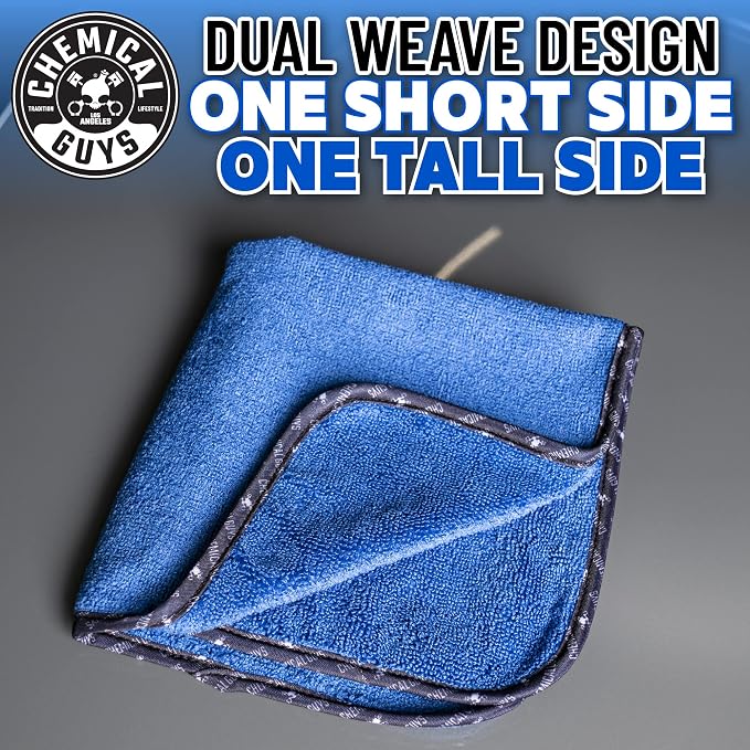 Chemical Guys Professional Grade Premium Microfiber Towels for Cars,Blue,16" x 16",Ultra-Soft and Scratch-Free Car Detailing Cloths for Trucks,Motorcycles,and More,(Pack of 6)