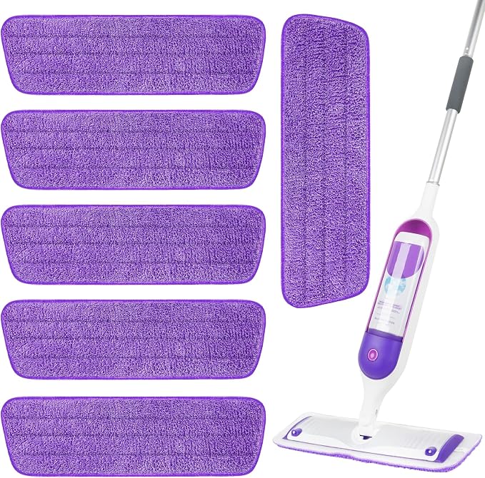 Microfiber Mop Pads 6 Pack for Swiffer PowerMop 13-16 Inch Washable | Machine washable replacement pads for wet & dry cleaning on hardwood, tile and other sealed hard floors.