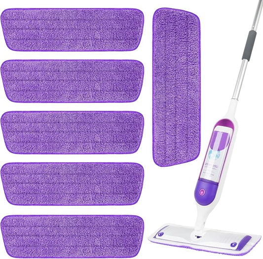 Microfiber Mop Pads 6 Pack for Swiffer PowerMop 13-16 Inch Washable | Machine washable replacement pads for wet & dry cleaning on hardwood, tile and other sealed hard floors.