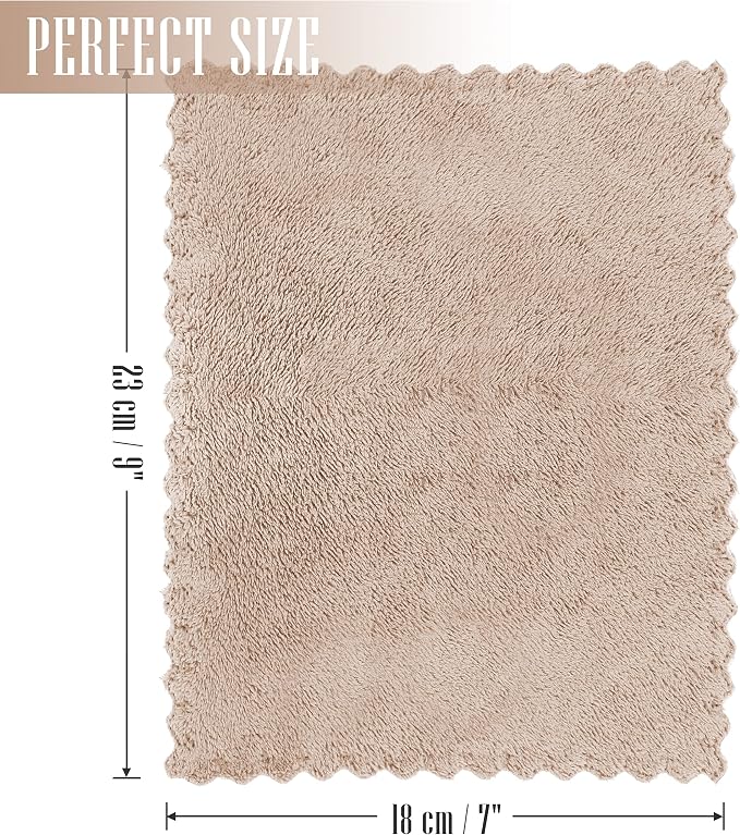 Sunny zzzZZ 24 Pack Kitchen Dishcloths - Does Not Shed Fluff - Reusable Dish Towels, Dish Cloths, Super Absorbent Coral Fleece Cleaning Cloths, Nonstick Oil Washable Fast Drying, 7 x 9 Inch (Brown)