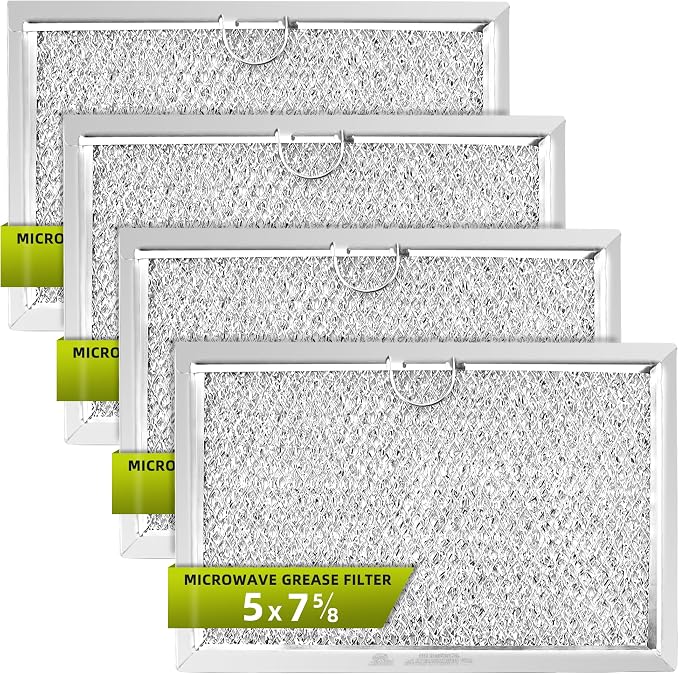 5304464105 Microwave Grease Filter Replacement 7.625" x 5" for G.E Fri.gi.daire 5304517871 WB06X10608 5304509444 Microwave Vent Filter (4-Pack) - BY AMI PARTS