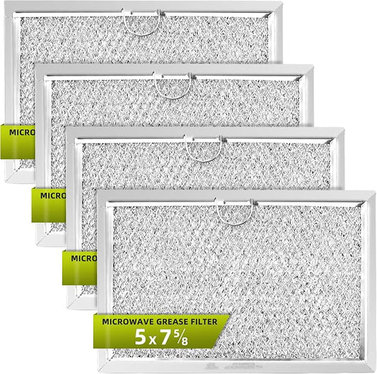 5304464105 Microwave Grease Filter Replacement 7.625" x 5" for G.E Fri.gi.daire 5304517871 WB06X10608 5304509444 Microwave Vent Filter (4-Pack) - BY AMI PARTS