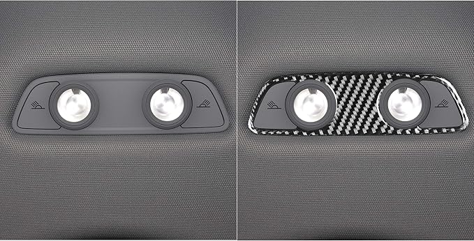 Real Carbon Fiber Trim for Audi Accessories | for B9 A4 S4 A5 S5 2020-2025 / RS5 2021-2025 Rear Reading Light Frame Panel Interior Thick Overlay Decal
