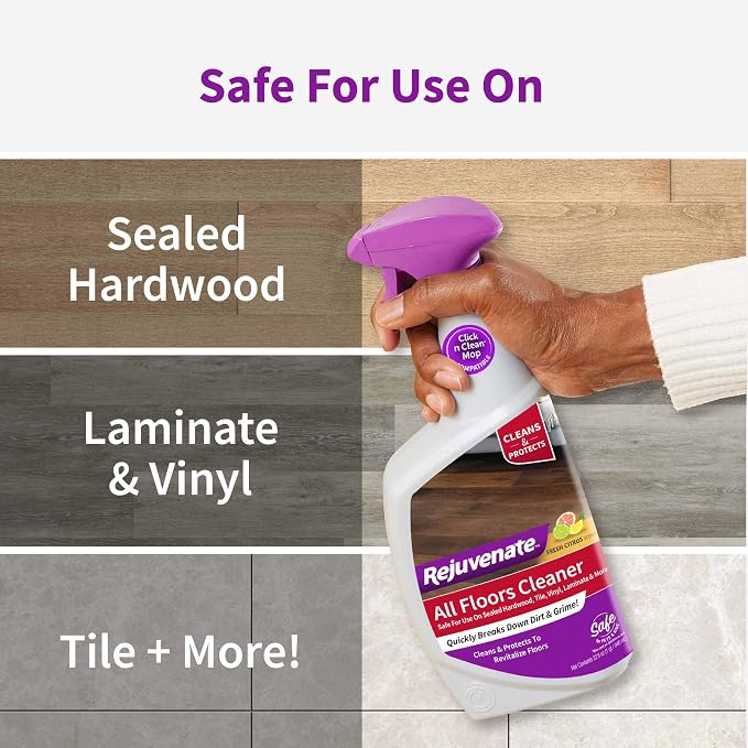 Rejuvenate All Floors Cleaner, 32 Ounces, Breaks Down Dirt and Grime, Cleans and Protects Floors Throughout Your Home, Including Sealed Hardwood, Tile, Vinyl, Laminate and More | Breaks Down Dirt & Grime, Use on Sealed Hardwood Laminate & More, Use wit...