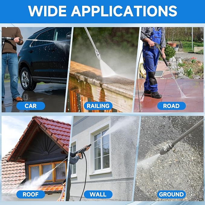 Tool Daily Turbo Nozzle Pressure Washer Stainless Steel, 360° Rotating | Pressure Washer Nozzle for Cleaning Brick, Concrete, and Wooden Surfaces, 1/4" Quick Connect, 3600 PSI, 3.0 GPM