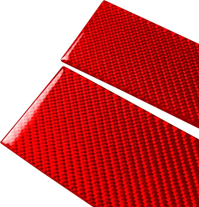 Red Real Carbon Fiber Trim for Ford Mustang Accessories | for GT Shelby 2005 2006 2007 2008 2009 Co-Pilot Dashboard Console Cover Strip Interior Thick Overlay Decal