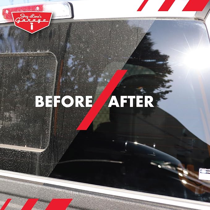 Jay Leno's Garage Glass Cleaner Spray – Streak-Free Auto Glass Cleaner for Cars, Automotive Window Cleaner for Car Windows, Windshields & Mirrors, Tint-Friendly Interior & Exterior Glass – 16 oz