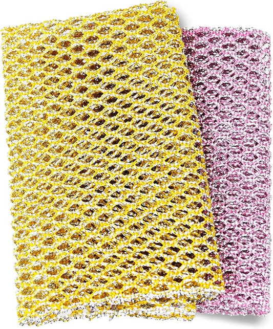 Non-Scratch Dish Scrubbers (3 Pcs) — Outlasts 7+ Sponges, Stays Odor-Free | Replace Smelly Kitchen Sponges | Non-Absorbent Mesh | Safe on Non-Stick, Cast Iron, Glass | Made in Korea Since 2012